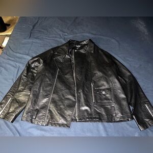 Men’s faux leather moto jacket